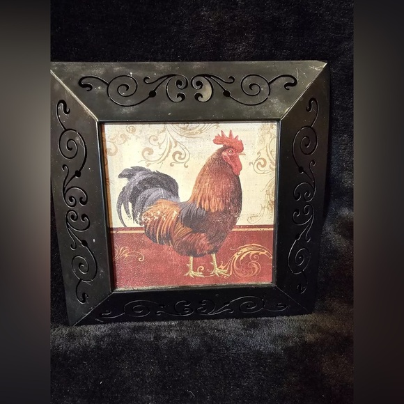 “New View” Vintage Rooster 🐓 Wall Hanging Plaque Designer - 2 Art Frames, Decor - Picture 2 of 16